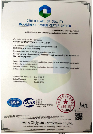 Китай Hefei Luox Yougao Technology Co., Ltd. Сертификаты